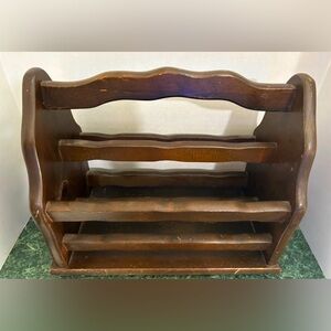 Vintage Mid Century Solid Wood Magazine Holder